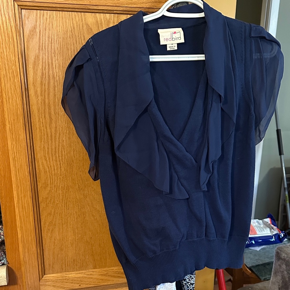 Women's Elegant Navy Blouse